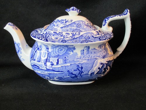 Spode blue italian teapot - spode,